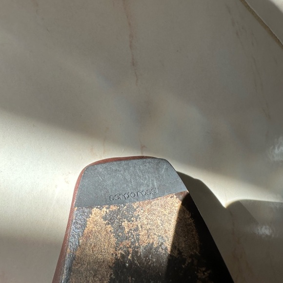 Sergio Rossi - Brown Leather Kitten Heeled Square Toe Slingbacks - Size 6 1/2 - Picture 6 of 11